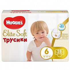Трусики Huggies Elite Soft 6 (16 -22 кг) 28 шт.
