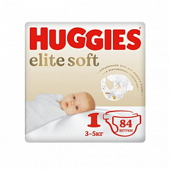 Подгузники Huggies Elite Soft 1 (3-5 кг) 84 шт.