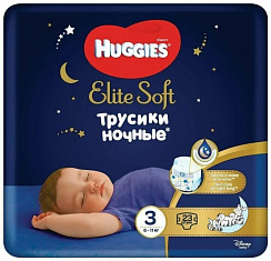Трусики Huggies Elite Soft НОЧНЫЕ 3 (6-11 кг) 23 шт,(mini -упаковка)