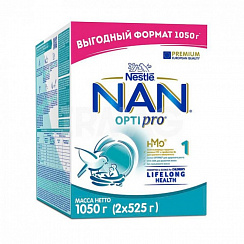 NAN 1 Optipro сухая молочная смесь с 0 месяцев (1050г)