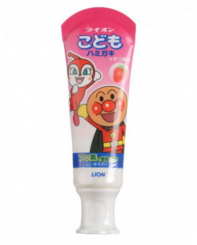 LION Паста зубная детская слабообразивная со вкусом клубники 40 гр 