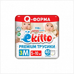 Трусики Ekitto premium M  (5-10кг) 46шт.