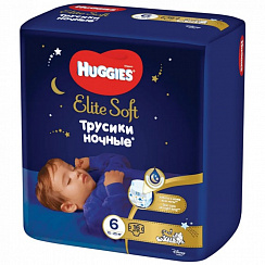 Трусики Huggies Elite Soft НОЧНЫЕ 6 (15-25 кг) 16 шт,(mini -упаковка)