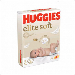 Подгузники Huggies Elite Soft 2 NEW (4-6 кг) 82 шт.